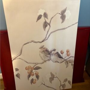 Canvas of birds on branches